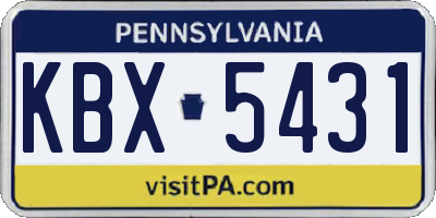 PA license plate KBX5431