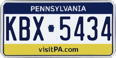 PA license plate KBX5434