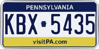 PA license plate KBX5435