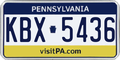 PA license plate KBX5436