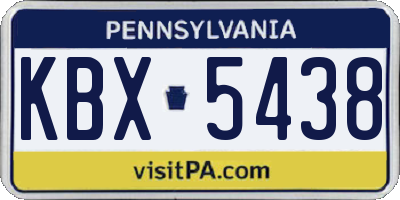 PA license plate KBX5438