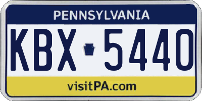 PA license plate KBX5440