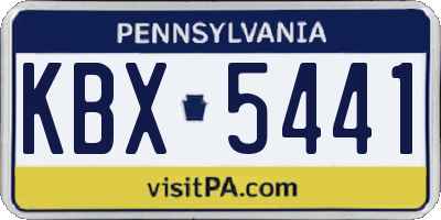 PA license plate KBX5441