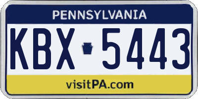 PA license plate KBX5443