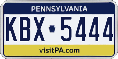 PA license plate KBX5444