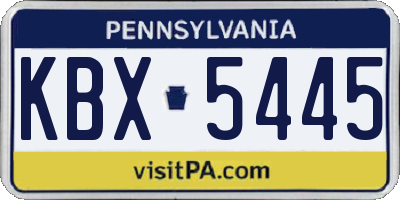 PA license plate KBX5445