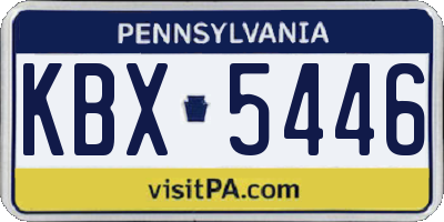 PA license plate KBX5446