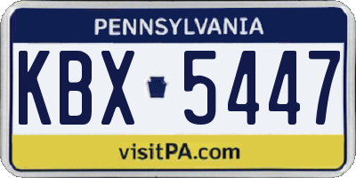 PA license plate KBX5447