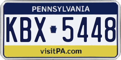 PA license plate KBX5448