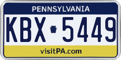 PA license plate KBX5449
