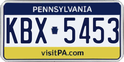 PA license plate KBX5453