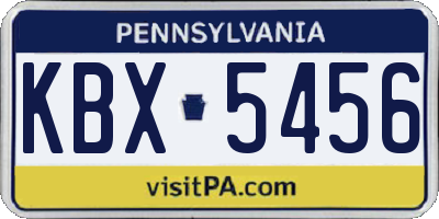 PA license plate KBX5456