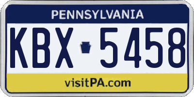 PA license plate KBX5458