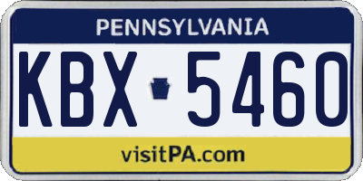 PA license plate KBX5460