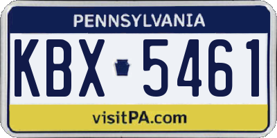 PA license plate KBX5461