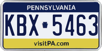 PA license plate KBX5463
