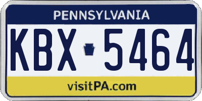 PA license plate KBX5464