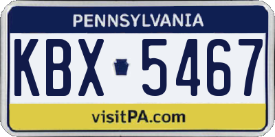 PA license plate KBX5467