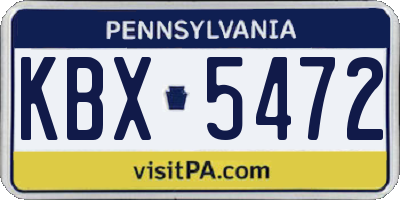 PA license plate KBX5472