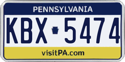 PA license plate KBX5474
