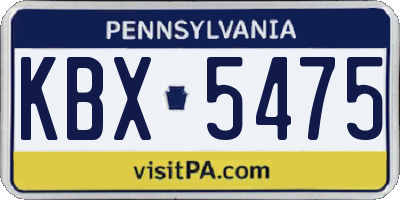 PA license plate KBX5475