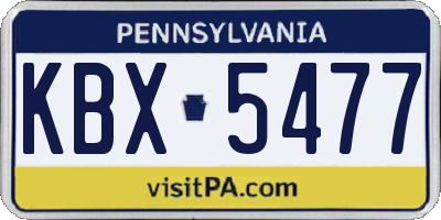 PA license plate KBX5477