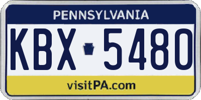 PA license plate KBX5480