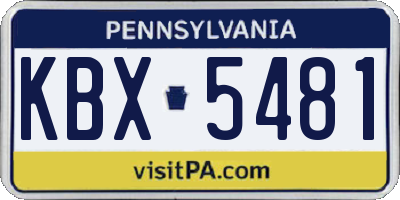 PA license plate KBX5481