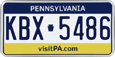 PA license plate KBX5486