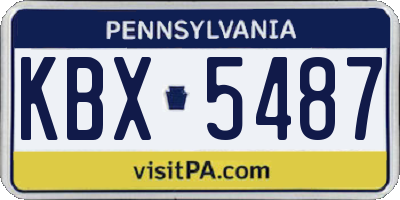 PA license plate KBX5487