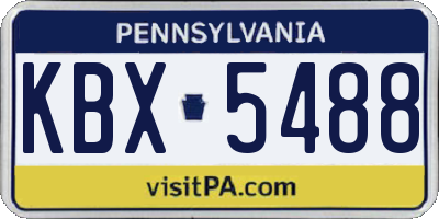 PA license plate KBX5488