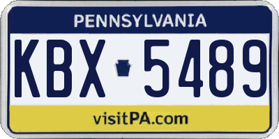 PA license plate KBX5489