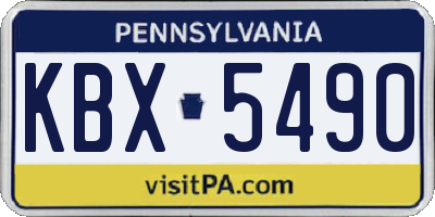 PA license plate KBX5490