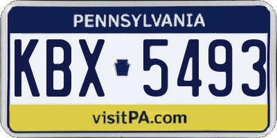PA license plate KBX5493