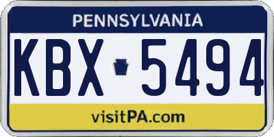 PA license plate KBX5494