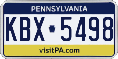 PA license plate KBX5498