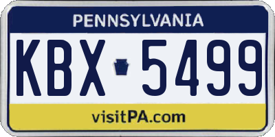PA license plate KBX5499