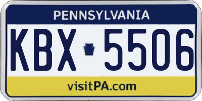 PA license plate KBX5506