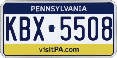 PA license plate KBX5508