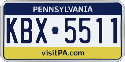 PA license plate KBX5511