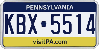 PA license plate KBX5514