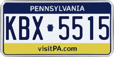 PA license plate KBX5515