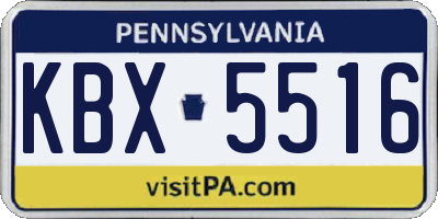 PA license plate KBX5516