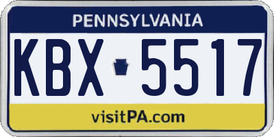 PA license plate KBX5517