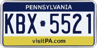 PA license plate KBX5521