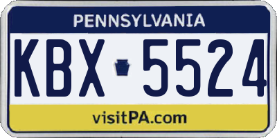PA license plate KBX5524