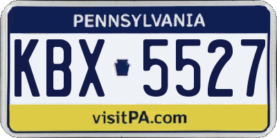 PA license plate KBX5527