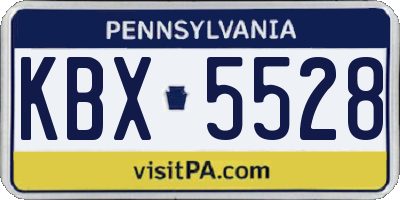 PA license plate KBX5528
