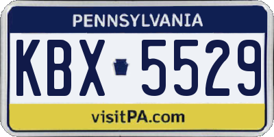 PA license plate KBX5529