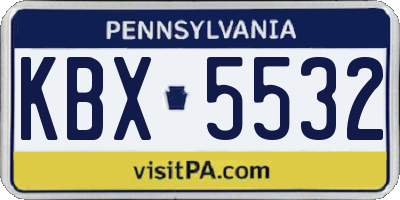 PA license plate KBX5532